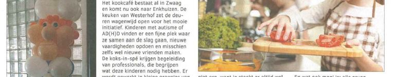 Krantenartikel over Kookcafé CookAUT! in De Enkhuizer